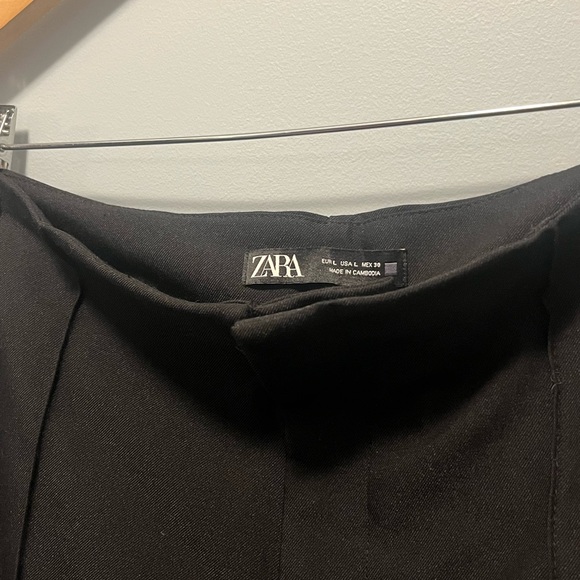 ZARA black high waist wide leg trousers, size large - Picture 3 of 4